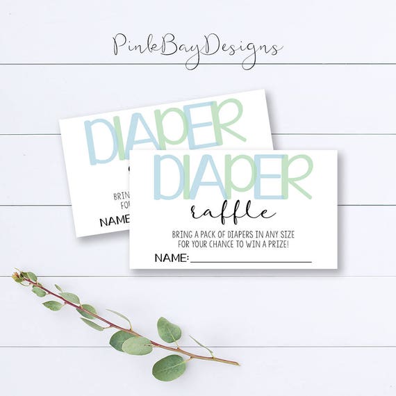 Blue and Green Diaper Raffle Tickets Diaper Raffle Insert - Etsy