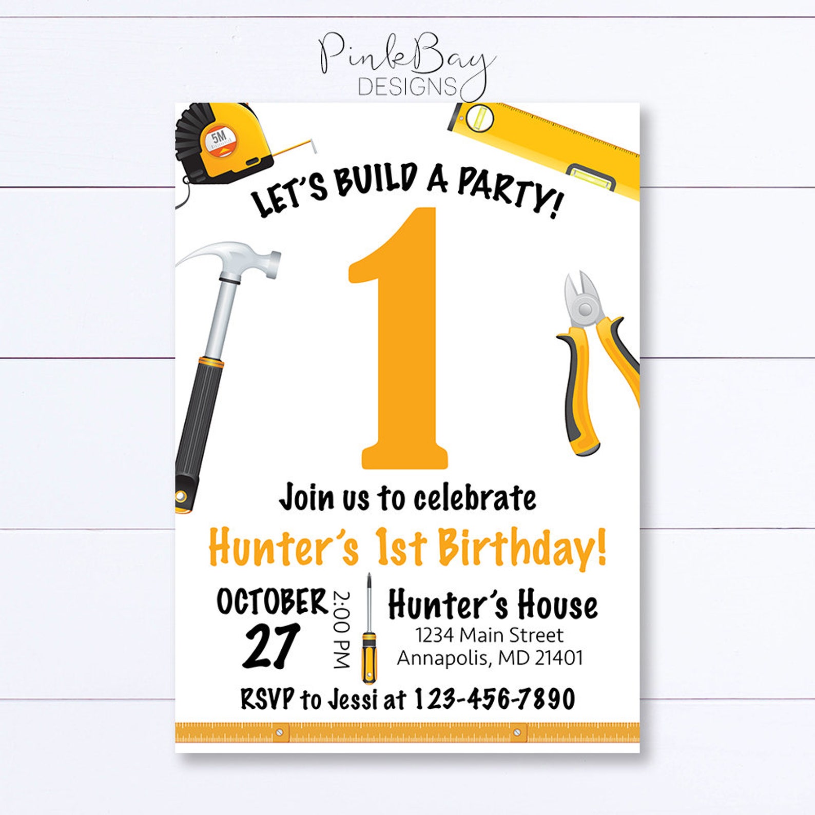 Tools Birthday Invitation Tools Party Invitation Tools Etsy
