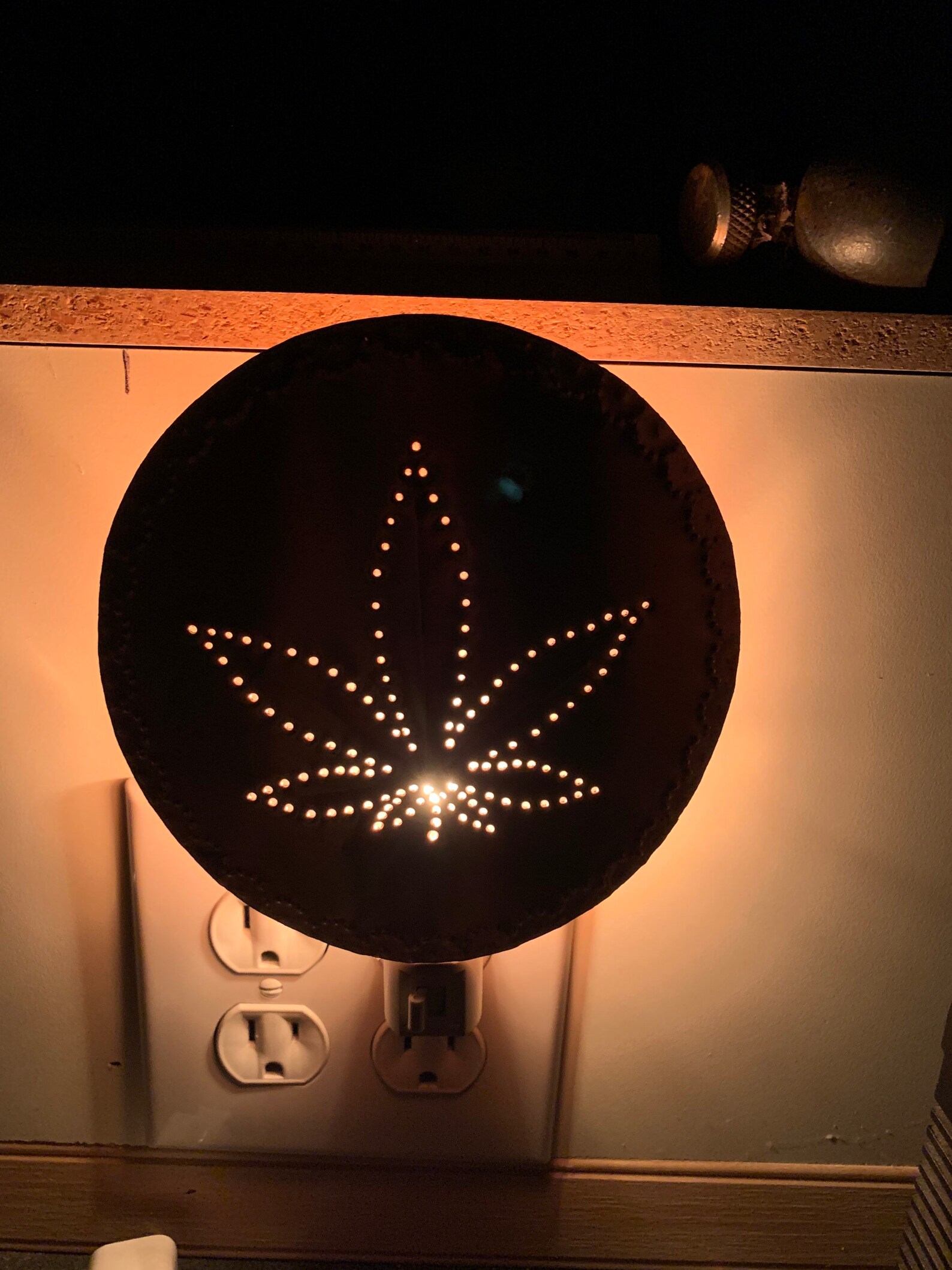 Copper Weed Leaf Night Light Etsy