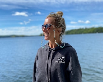 Living Life Everyday Cropped Hoodie Small Infinity Logo