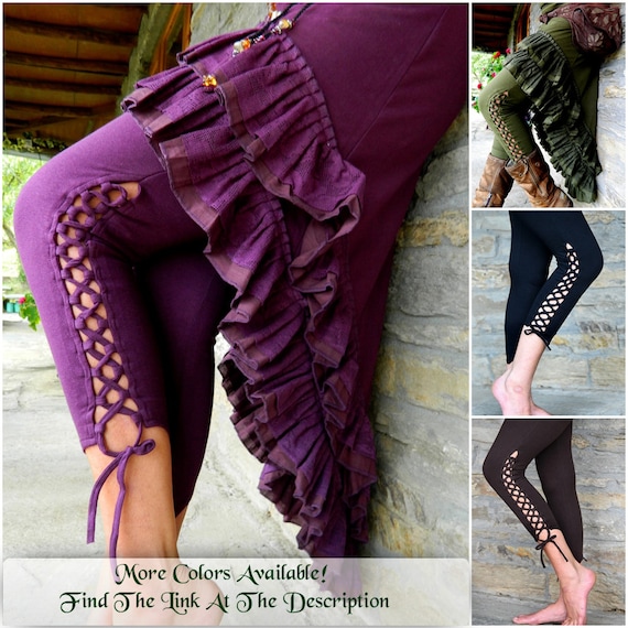 Yoga Leggings for Women, Yoga Pants, Fairy Grunge Gypsy Clothing, Boho Pants,  Festival Hippie Clothes, Pixie Clothing for Her, 