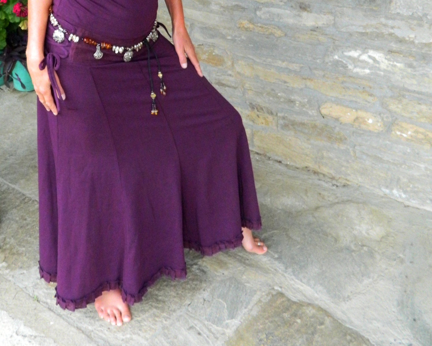 Dark Purple Maxi Skirt Boho Wear Gypsy 