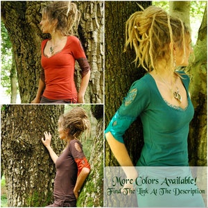Goddess clothes, Natural blouse, Tribal Style, Green top for women, gypsy clothing, Festival wear, Hippie shirt, Fairy top, Boho fashion image 8