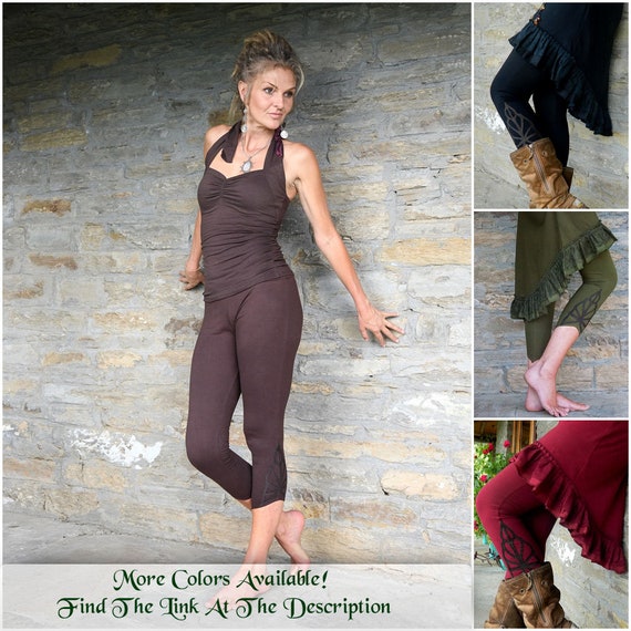 Boho Yoga Pants Women, Brown Leaf Tribal Design Steampunk Leggings, Unique  Bohemian Fairy Grunge Clothing. -  Canada