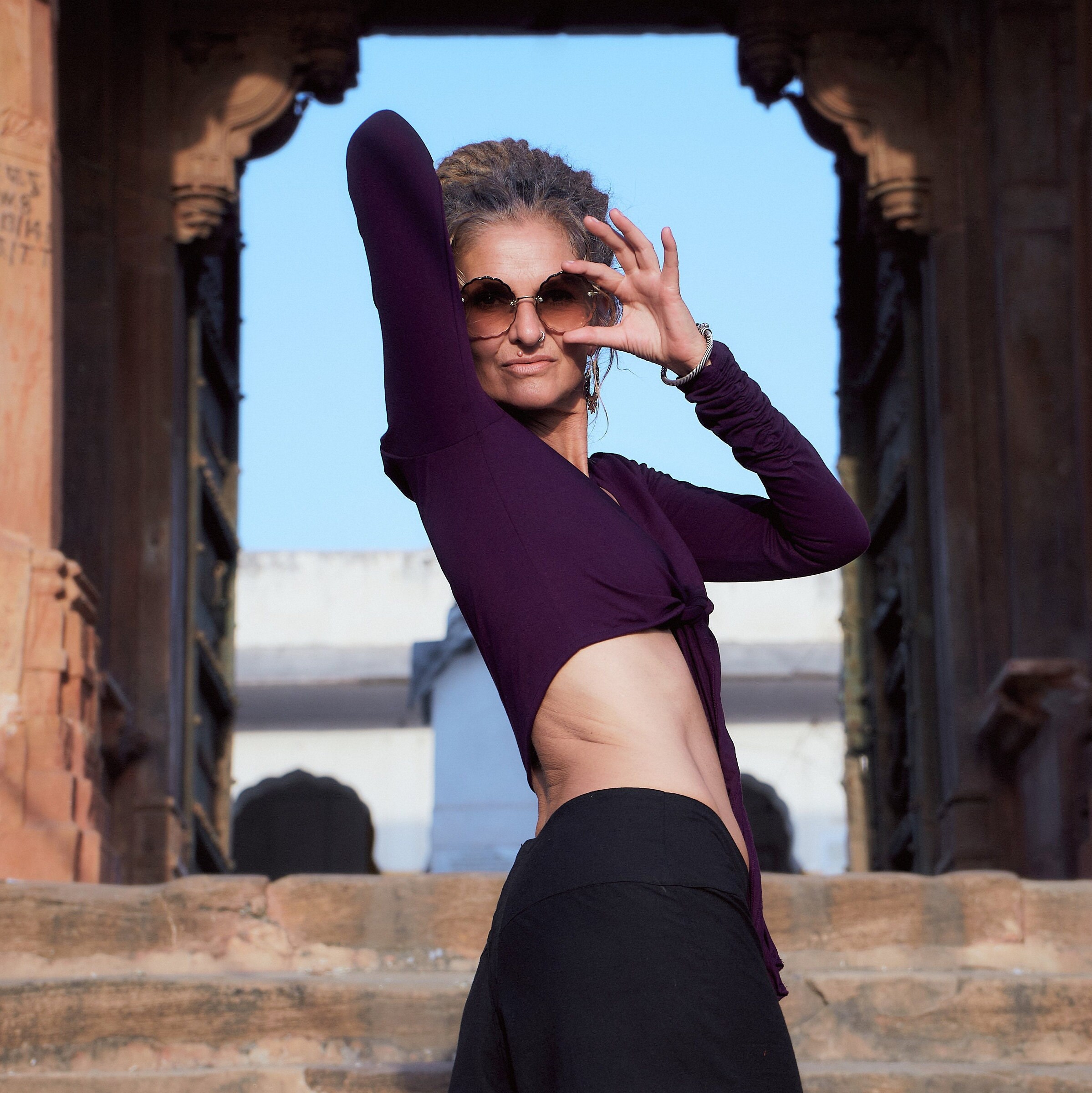 Fairy Festival Y2k Top~ Yoga Wrap Top With Long Sleeves