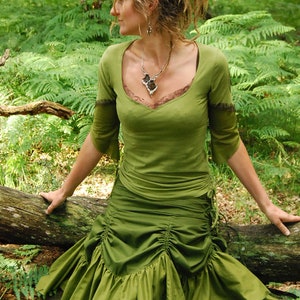 Goddess clothes, Natural blouse, Tribal Style, Green top for women, gypsy clothing, Festival wear, Hippie shirt, Fairy top, Boho fashion image 7