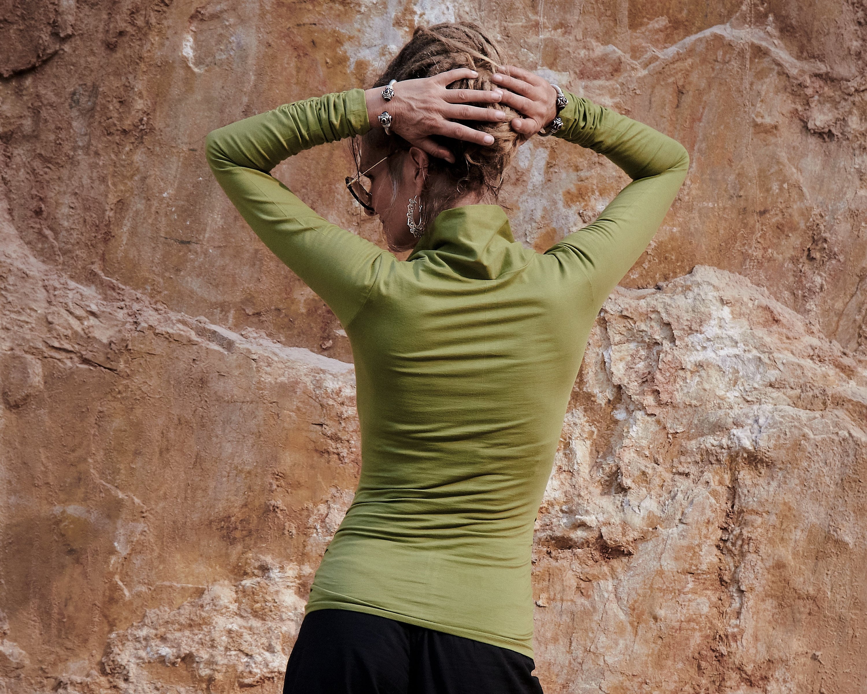 Yoga Wrap Top With Long Sleeves, Hippie Clothes, Earthy
