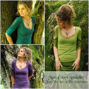 Goddess clothes, Natural blouse, Tribal Style, Green top for women, gypsy clothing, Festival wear, Hippie shirt, Fairy top, Boho fashion image 10