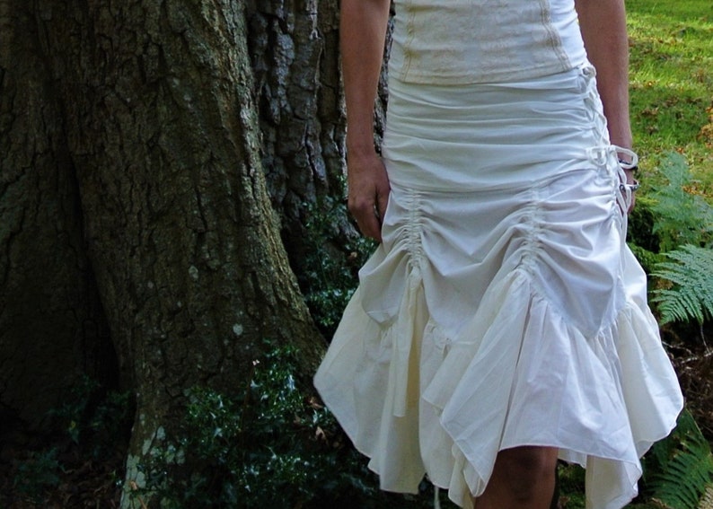 Fairy Clothing White Bustle Skirt Steampunk Clothing Etsy