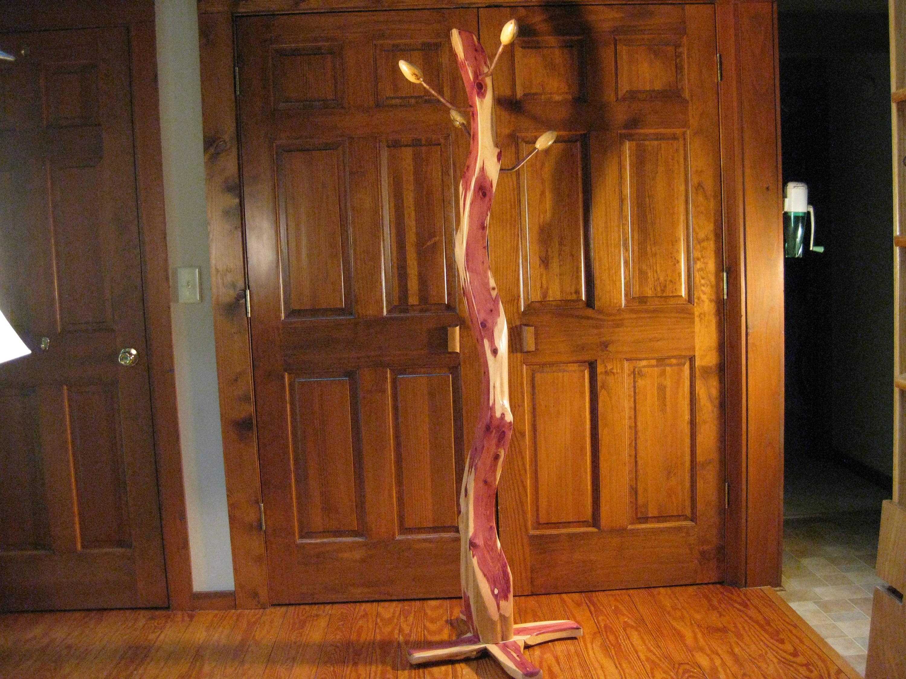 Hand Carved Cedar Coat Rack With Multiple Curves Etsy