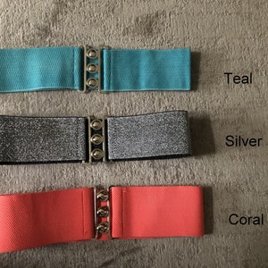 Ceinture rétro vintage large et élastique pour rehausser la taille Taille unique 8-18 ans Différentes couleurs image 4