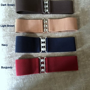 Vintage Retro Wide Elasticated Stretch Cinch Belt Waist Enhacing One Size Fits 8-18 Variety of Colours image 9