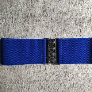 Vintage Retro Wide Elasticated Stretch Cinch Belt Waist Enhacing One Size Fits 8-18 Variety of Colours Royal Blue