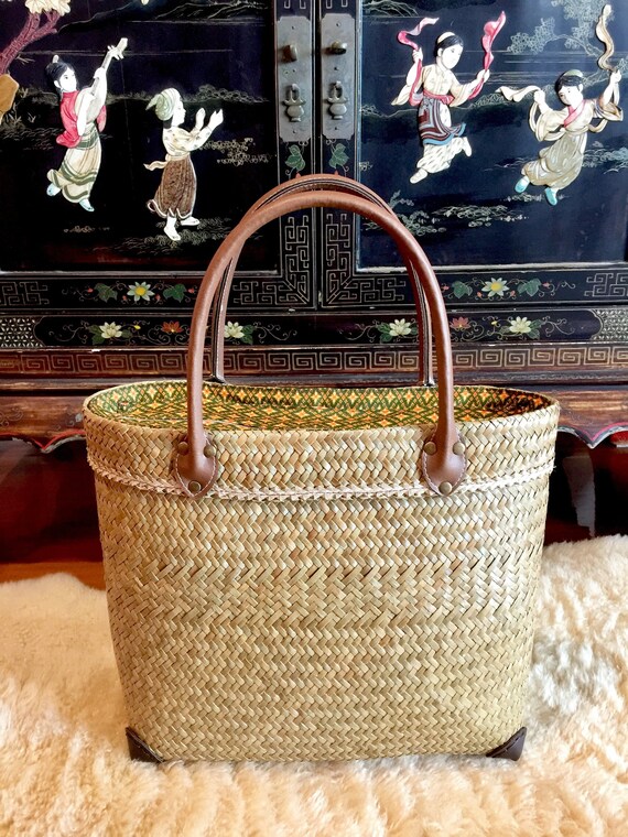 large straw beach tote