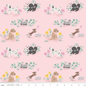 Chloe Dogs Fabric / Pink Dog Fabric / Dog Fabric / Riley Blake Designs