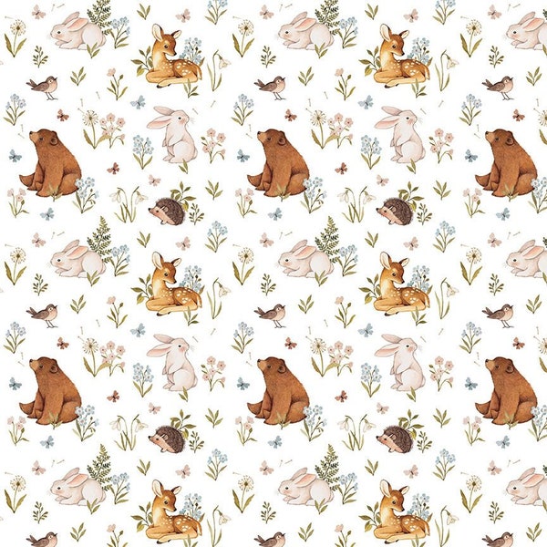 Spring Awakening Fabric / Woodland Fabric / Deer Fabric / Little Fawn and Friends / Dear Stella