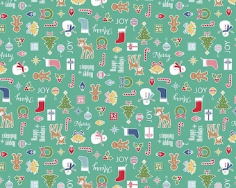 Christmas Fabric/ Christmas Tree Fabric/ Cozy Christmas Fabric/ Christmas Cotton Fabric/ Holiday Fabric / Riley Blake Designs