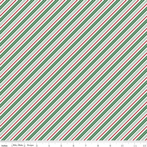 Christmas Stripes/ Red and Green Stripes/ Santa Claus Lane Stripe/ Striped Cotton/ Stripe Fabric