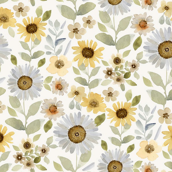 Safari Flowers Fabric / Floral Fabric / Safari Animal Fabric / Let's Get Wild / Dear Stella Designs