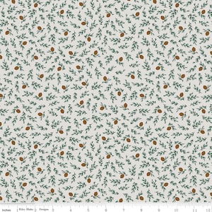 Off White Pinecone Fabric / Tree Fabric / Mini Pinecone Fabric / Forest Fabric / Camp Woodland / Riley Blake Designs