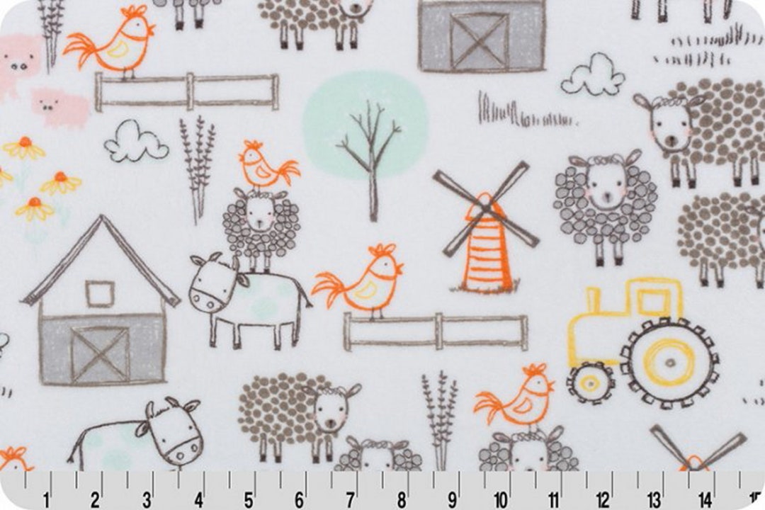 Farm Minky/ Farm Fabric/ Farmhouse Fabric/ Rustic Fabric/ Country Minky
