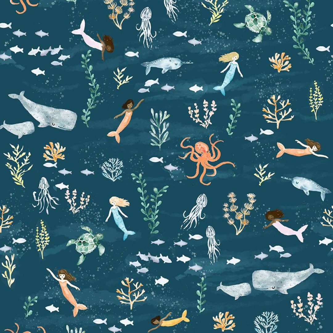 Mermaids Fabric / Under the Sea Fabric / La Mer Fabric / Dear Stella
