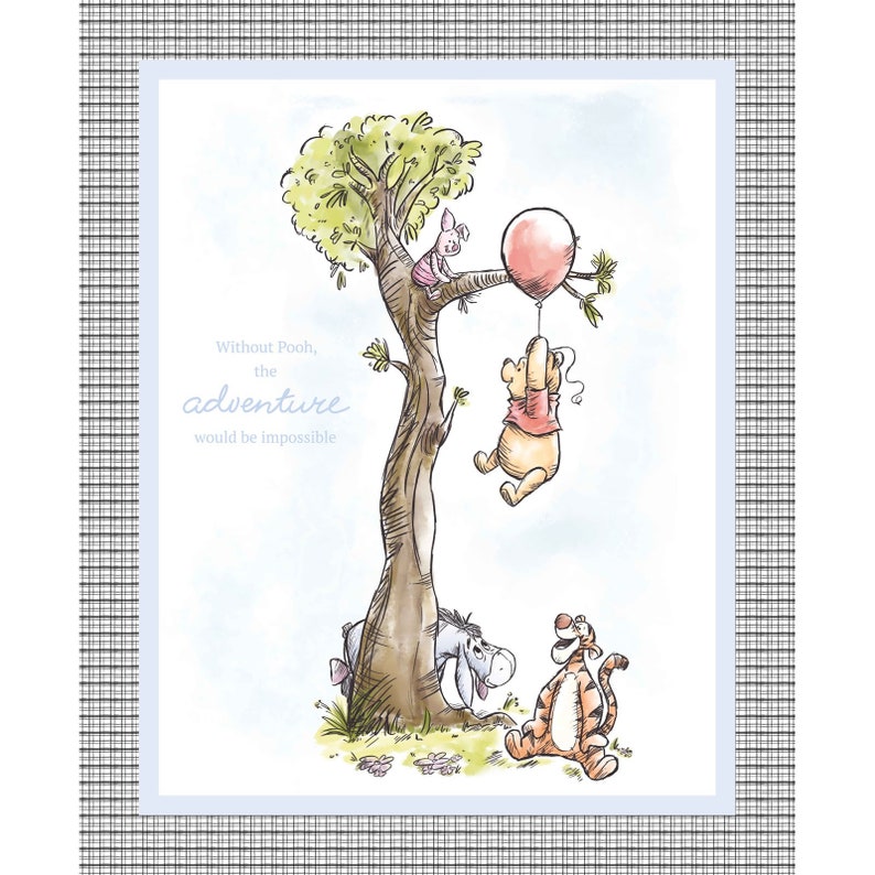 Winnie the Pooh Panel/ Winnie the Pooh Fabric/ Disney Fabric | Etsy