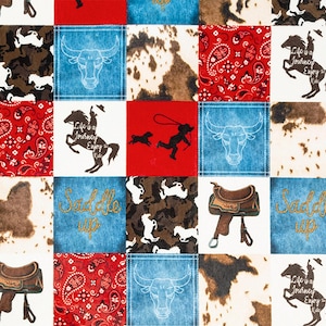 Saddle Up Cowboy Minky Fabric by Shannon Fabrics