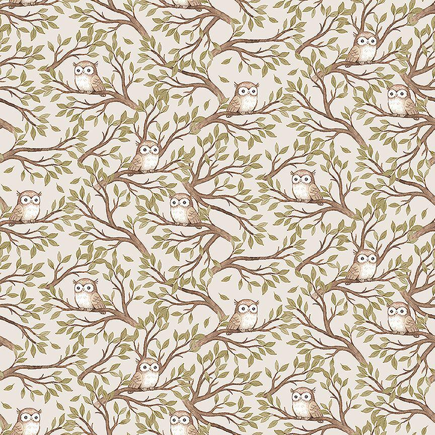 Hooters Fabric in Taupe / Woodland Fabric / Owl Fabric / Count on Me / Dear Stella Fabrics