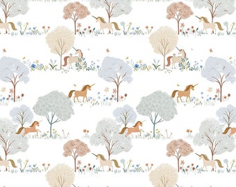 Unicorn Fabric, Dreamtopia Forest Print by Dear Stella Designs