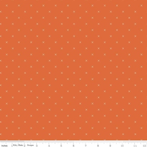 Autumn Bee Cross Stitch / Orange X Fabric / Autumn Orange Fabric / Orange Cotton Basic Fabric