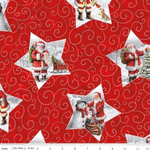 Santa Stars / Santa Fabric / Christmas Fabric / Picture a Christmas Collection / Riley Blake Designs