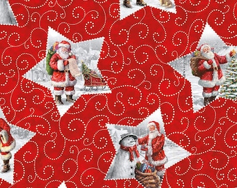Santa Stars Christmas Fabric, Riley Blake Designs