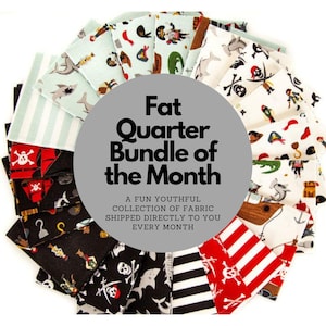 Kids Prints Fat Quarter Bundle of the Month/ Fabric of the Month / Fabric Monthly Subscription Box/ Gift for Quilter/ Monthly Fabric Club