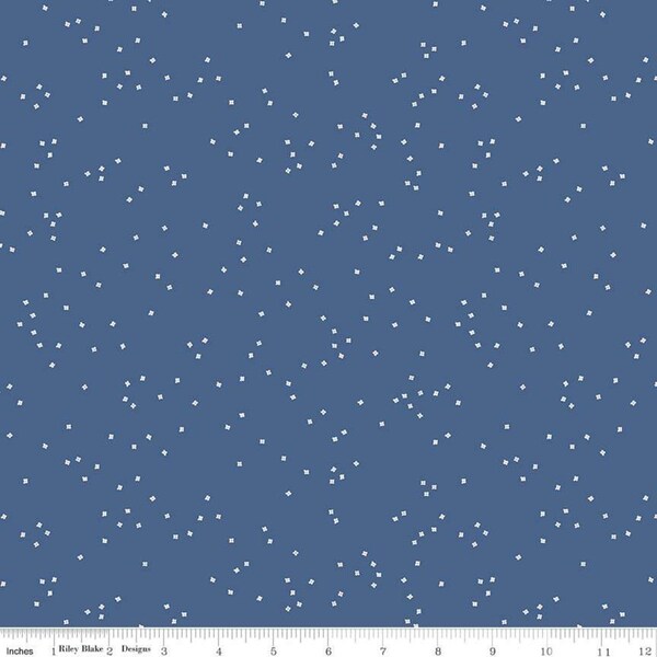 Denim Blossom Fabric / Blue Scatter Fabric / Blue Blossom Fabric / Blue Basic Fabric / Riley Blake Designs