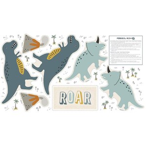 Dinosaur Pillow Panel Fabric/ Fossil Rim 2/ Riley Blake Fabric/ Dinosaur Fabric/ Dinosaur Print/ Dinosaur Nursery/ T-Rex Fabric