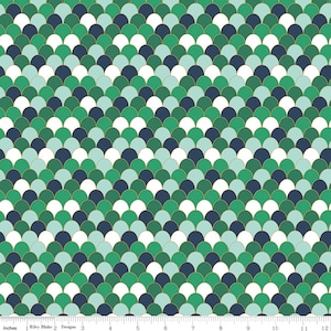 Green Mermaid Scales / Mermaid Scale Fabric / Under the Sea Fabric / Ahoy Mermaids / Riley Blake Designs
