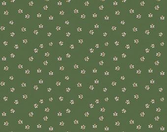 Forest Green Bumble Bees Fabric, Riley Blake Cotton