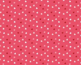 Sew in Love Hearts Pink Fabric, Riley Blake Cotton