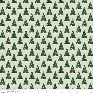 Christmas Tree Fabric, Riley Blake Mint Holiday Cotton