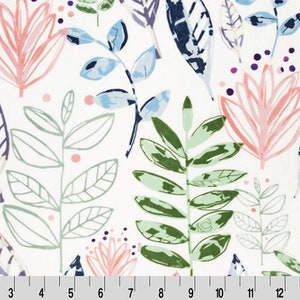 Modern Leaf Minky/ Floral Minky/ Watercolor Minky/ Watercolor Floral Minky/ Flower Minky/ Leaf Minky/ Nature Minky
