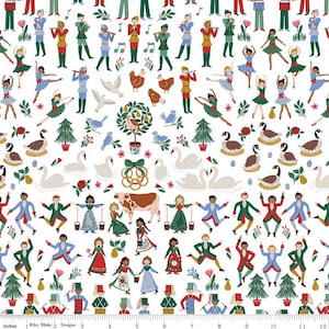 A Pear-fect Christmas Twelfth Day White / Christmas Fabric / Riley Blake Designs