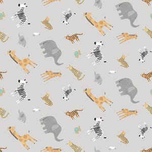 The Bare Necessities / Safari Animal Fabric / Grasslands Collection / Dear Stella Designs