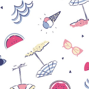 Summer Fun Fabric: Beach, Sunglasses Print, Camelot Fabrics