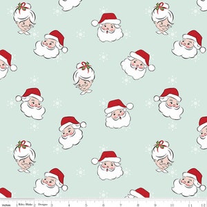 Santa Fabric/ Christmas Fabric/ Santa Claus Lane Fabric/ Santa Claus Print/ Christmas Cotton Fabric/ Holiday Fabric