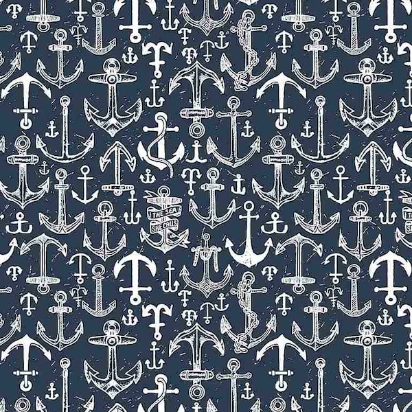 Anchors Aweigh / Nautical Fabric / Anchor Fabric / Ocean Fabric / Bootylicious / Dear Stella Designs
