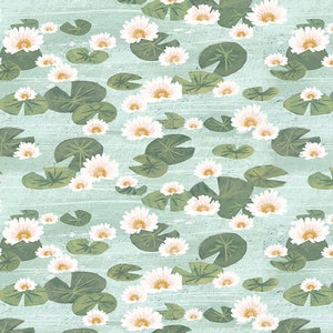 Waterlilies Fabric / Floral Fabric / Safari Animal Fabric / Let&#39;s Get Wild / Dear Stella Designs