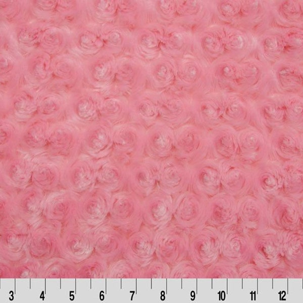 Paris Pink Rose Cuddle/ Pink Minky Fabric/ Pink Embossed Minky/ Rose Embossed Minky/ Pink Luxe Minky