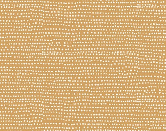 Flax Cotton Fabric: Gold Dot Moonscape, Dear Stella Designs