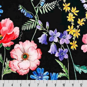 Florist Digital Cuddle/ Floral Minky/ Flower Minky / Nature Minky